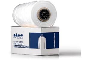 Plasticplace Clear Garment Bags, Protect Clothes from Dust, Dirt, Wrinkles, & Damage, Perfect for Dresses, Dry Cleaning, Storage, & Travel - Zippered, Made in USA 240 Count, 72" X 21" X 7"