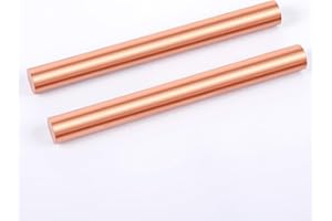 XYEMBU 2Pcs 99.9% Pure Copper Round Rod 0.4"(10mm) Dia 3.9" Length Bare Copper Cu Metal Rod Solid Coppers Rods for Metal DIY Craft Hobbies Industry Decoration