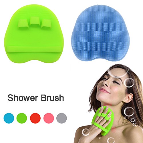 INNERNEED Soft Silicone Body Brush Gentle Exfoliating Glove Shower Scrubber Natural Bristles - Improves Skin's Health and Beauty (Pack of 2) - Thumbnail 7