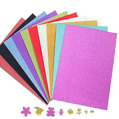 JOHOUSE 30Sheets Vinyl Glitter Cardstock Paper Sheets, Sparkle Vinyl