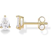 PAVOI 14K Gold Plated 925 Sterling Silver Cubic Zirconia Stud Earrings for Women - Simulated Diamond CZ Earrings