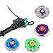 Poveyan Metal Master Fusion Storm Pegasus/Flame Libra/Earth Eagle/ Lightning L-Drago with 4D Launcher Grip Gyro Top Set