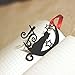 yueton Pack of 9 Creative Black Cat Metal Bookmark with Red Strap