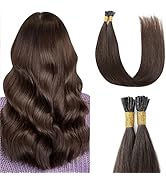 Sunya I Tip Hair Extensions Dark Brown 14 Inch Pre Bonded I Tip Hair Extensions Human Hair I Tip ...