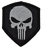 Punisher Skull 3x2.5 Shield Military Patch / Morale Patch - Black