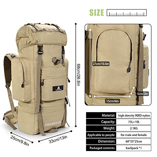 WEZOXV Internal Frame Hiking Backpack 85L Daypack Rucksack Camping