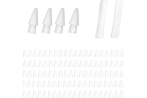 YBSUCLD 100pcs Silicone Nib Sleeves，4pcs Replacement Tips and 2pcs Silicone Pencil Case Compatible with Apple Pencil1/2/Pro/USB-C Suitable for iPencil Nib for iPad Pencil