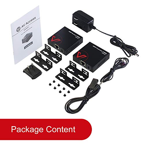 AV Access HDMI Extender balun Over Single Cat5e/6a/7 Up to 164ft(50m) with POC, Uncompressed 1080P 60Hz & IR Control, with ESD Protection, Mounting Ear - Thumbnail 7