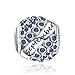 FOREVER QUEEN Birthstone Charms for Charms Bracelet 925 Sterling Silver Bead Openwork Charms, Happy Birthday Charms for Bracelet and Necklace