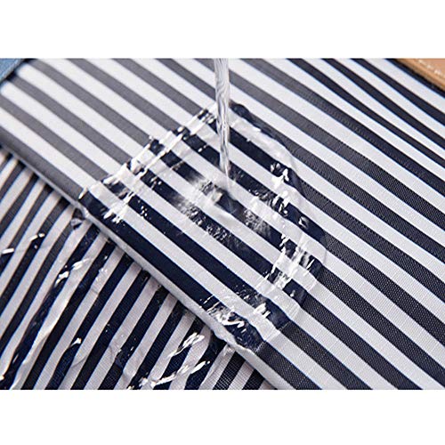 Foldable Travel Bag Waterproof Travel Duffel Bag,Women Ladies Man Canvas Weekender Bag Overnight Carry-on Tote Duffel in Trolley Handle (Bule - L)