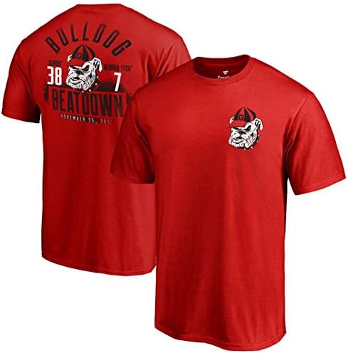 Fanatics Branded Georgia Bulldogs vs. Georgia Tech Yellow Jackets 2017 Football Score T-Shirt – Red (Large)
