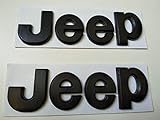 Bwen 3D Jeep Logo Emblem Sticker For Jeep Cherokee Wrangler Patriot Compass 2pcs Matte Black