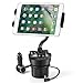 TNP Smartphone Car Mount Holder Charger Station - Universal Car Cup Holder Mount with 3 Sockets and 2 USB Charge Port 2.1A for iPhone 7, 7 Plus, 6, 6 Plus, Samsung Galaxy Android Smart Phone, Camera