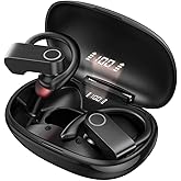 Vislla Wireless Earbuds, Bluetooth Headphones,11H Playback time on a Single Charge, in-Ear Earphones with Earhooks Built-in Microphone Waterproof Sport Earphones for Running Workout Gym Black