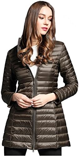 ELEZAYWomen's Packable Down Jacket Ultra Light Mid Length Puffer Coats Quilted