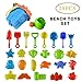 Beach Toy Set for Kids,Big 28 Pcs Sand Play Set with Models and Molds,[Castle+ Animal + Tool, Colorful]