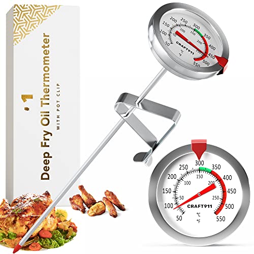 Candy Deep Fry Thermometer with Pot Clip 8" Instant Read Food