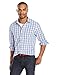Goodthreads Men's Slim-Fit Long-Sleeve Gingham Plaid Poplin Shirt, Blue/Grey, Large