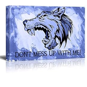 Canvas Wall Art - Angry Wolf with Don