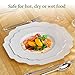 Beautiful Designed Disposable Plates For Party (20 Pc) Heavy Duty Disposable Dinner Set 8.25” , Fine Dining Plastic Dishes For Elegant China Look, Great for Upscale Wedding, Dining & Serving - White