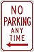 Zing Green Products 2277 Eco Safety Engineer Grade Prismatic Parking Sign, No Parking Anytime, Left Arrow, 18 x 12 Inch, Red on White