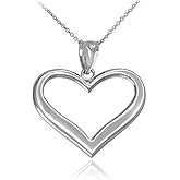 Open Heart Necklace in Dainty 925 Sterling Silver