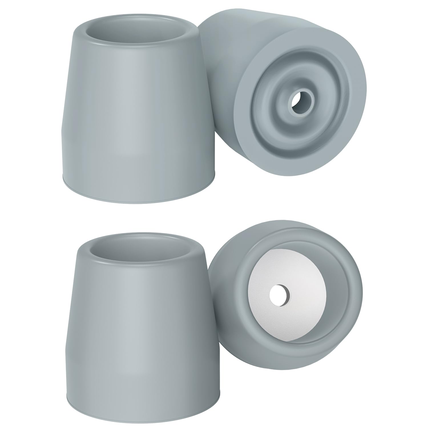 supregear Rubber Ferrules for Zimmer Frames (4 Pcs), 28mm Heavy Duty Replacement Tips for Walkers, Commodes, Shower Chairs, Walking Sticks, Tool Free Rubber Stoppers Caps, Grey