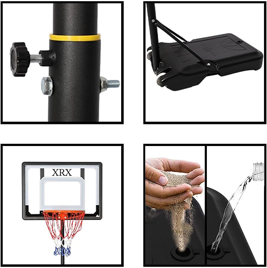 Basketball Hoop, XRX Portable Basketball Hoop & Goal Basketball System, Height Adjustable 5ft-7ft w/ 32Inch Backboard and Wheels Suitable for Teenagers Swimming Pool Indoor Outdoor Use : Sports & Outdoors