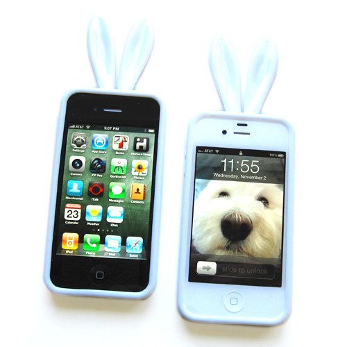 Bunny Crystal Skin Case for Apple iPhone 4 &amp; 4S, Shiny White