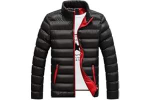 Quilted Jacket for Men Lightweight Full Zip Winter Jacket Insulated Puffer Jackets Warm Windproof Down Jackets