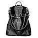 YALUXE Real Leather Backpack Women's Convertible Versatile Shoulder Bag (Upgraded 2.0) Black