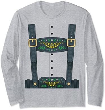 Unisex Lederhosen Oktoberfest Shirt or Halloween Costume 2XL Heather Grey