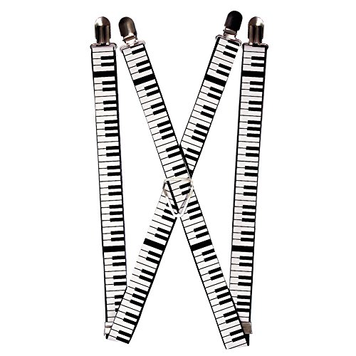 Black and White Keyboard Piano Keys Suspenders
