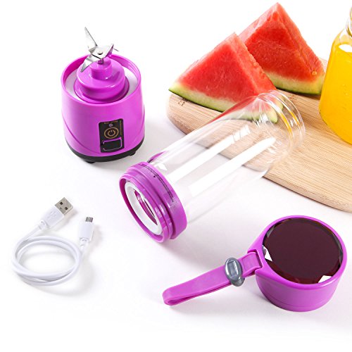 SUNAVO BL-09 Portable Blender Mini Travel Juice Cup,USB Rechargeable Blender Shakes and Smoothies,Blender Smoothie Single Served,with USB Charging Sport Mini Juice Maker,Purple