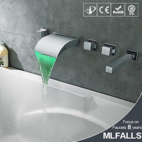 Bathroomacccesories Faucet Shower tap F6Waterfall bathtub faucet _ copper wall-mounted led waterfall bathtub faucet