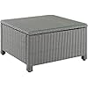 Crosley Furniture CO7207-GY Bradenton Outdoor Wicker Square Tempered Glass Top Coffee Table, Gray, 32" Square 51HXN09YtyL