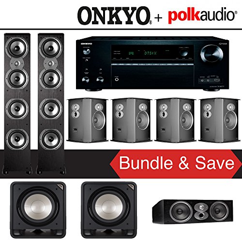 Polk-Audio-TSi-500-72-Ch-Home-Theater-Speaker-System-with-Onkyo-TX-RZ820-72-Channel-Network-AV-Receiver