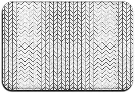 Cupsbags Non-Slip Bath Mat (15.7" 23.6"), Bathroom Rug Mat, Chevron Black and White Fabric 3874(3523) Senior Design Area Rugs for Living Room