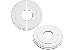 LC LICTOP White Split Ceiling Medallion, 12.28" OD x 3.94" ID for Ceiling Fans and Light Fixtures, PU Decorative Ceiling Fan Light Cover for Home Decor Living Room Bedroom, 2Pcs White