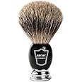 Parker Safety Razor, Premium 3 Band Pure Badger Shaving Brush with Stand Included - Packaged in a Gift Box - Generate a Thick