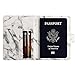 Marble Passport Cover Holder for Men&Women,RFID Blocking Travel Wallet PU Leather Waterproof Credit Card,Boarding Passes,Id Card Storage Case Multifunctional Document Organizer (White Gray)