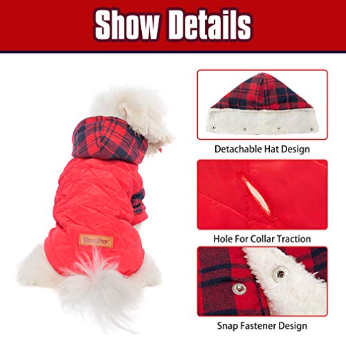 BINGPET Dog Thicker Winter Coat Classic Plaid Fleece Cold Weather