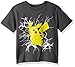 Pokemon Big Boys Pikachu Lightning Poly Performance Short Sleeve Tee, Charcoal Heather, Large/14/16