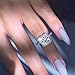 J.Étoile Women Wedding Ring 2 Carat Round Brilliant Cubic Zirconia Engagement Promise Anniversary Ring Solitaire Wedding Band Bridal Set, JPR004-9W