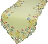 Xia Home Fashions Spring Baby Chicks Easter Table Runner, 15 by 54-Inch