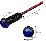 Gebeldet 10x Blue 6mm LED Indicator Pilot Lights AC/DC 12-24V Panel Mount Lamp view 5