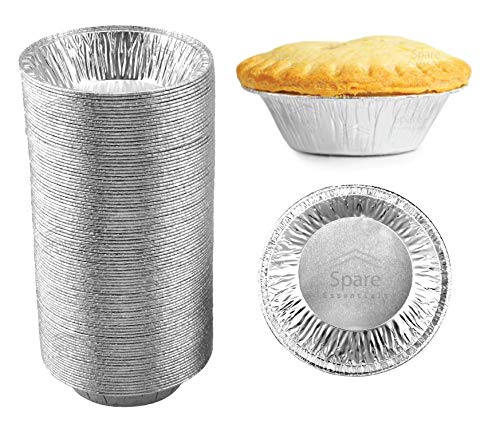 Spare Essentials 60 Stück – Kuchenformen 12,7 cm, Einweg-Kuchenformen, Aluminium-Kuchenformen, Folien-Tortenformen zum Backen, Kochen, Aufbewahren und