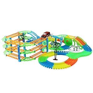 jingjing 2021 Nieuwe Gift – Magic Railway Track DIY Puzzel Speelgoed Kids Assemblage Track Auto Blokken (2003)