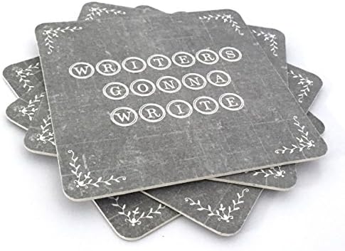 Writer Gift Coaster Set: Just Write, Writers Gonna Write, Keep Calm And Write Dammit, Eat Sleep Write