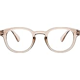 Peepers by PeeperSpecs Smith Round Blue Light Blocking Reading Glasses, Tan, 46 + 0